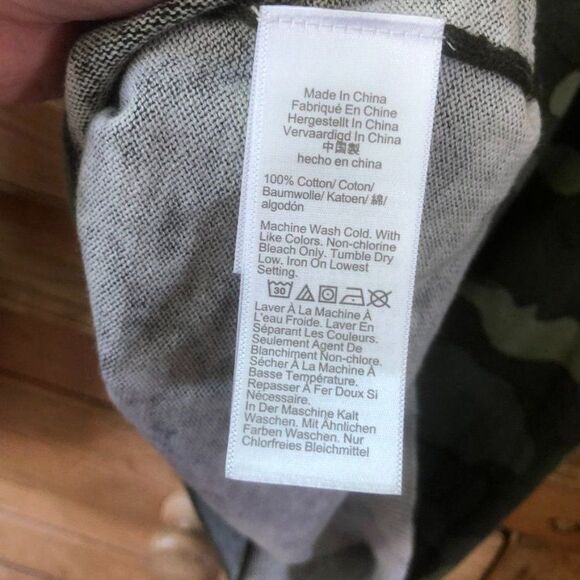 J. Crew Crewneck Camo Print Lightweight Sweater Green Cotton Womens Size XS‎ - Picture 7 of 8